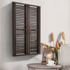 90cm Window Louvered Wall Mirror Home Decor Rustic Metal Frame Hallway Mirror