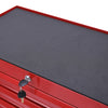 Heavy Duty 7-Tier Tool Trolley Carts Steel Roller Chest Cabinet Garage Shelf Red