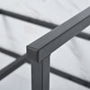 Dining Table 140 cm Rectangular Marble Effect Kitchen Table w/ Black Metal Legs