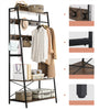 Industrial Coat Rack Shoe Bench Hall Tree Entryway Clothes Storage Shelf w/ Hook