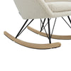 Luxury Teddy Fabric Upholstered Armchair Swing Chair Lazy Relaxing Rocking Chair