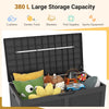 Rattan Texture Storage Container with Wheels & Lockable Lid Grey