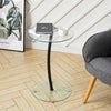 Sofa Side Table With Tempered Glass Top Living Room Furniture Coffee Tea Tables