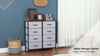 8 Drawer Fabric Chest of Drawers w/ Wooden Top for Hallway Grey