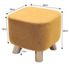 Square Footstool Footrest Pouffe Linen/Velvet/PU Leather Padded Children Seat