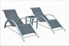 3pc Garden Furniture Table Set Sun Lounger Seats Zero Gravity Reclining