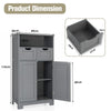 Bathroom Cabinet Floor Storage Cabinet Standing Cupboard w/1 Shelf &2 Drawers