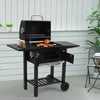 Large Charcoal BBQ Grill Trolley Garden Barbecue Patio Smoker Portable On Wheels