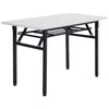 Folding Table Study Writing Desk Workstation Dining Hall Table Shelf Metal Wood