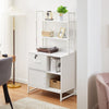 White Multifunctional Bookshelf Storage Cabinet Bookcase 2 Shelves & Cupboard
