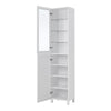 Kitchen Cupboard Double Door Glass/Wood Tall Storage Cabinet Display Organizer