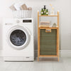 Tilt-out Laundry Hamper Space-saving Bamboo Wood Laundry Shelf Laundry Hamper