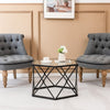 Hexagonal Coffee Tables Metal Frame Sofa Tea Table with Tempered Glass Top
