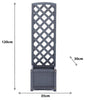 2 Wooden Trellis Planter Garden Climbing Plant Support Flowerpot Box 120x35x30cm
