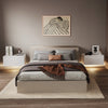 2x Wall Mounted Bedside Table Floating Drawer Storage Cabinet Nightstand W/ LED