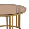 Round Nesting Nest Coffee Table Set with Storage 2 Drawer White Side End Tables