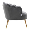 Velvet Wing Back Armchair Occasional Accent Chair Lotus Back Design Metal Legs