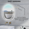 kleankin Bathroom Mirror with LED Lights, Dimmable Makeup Mirror 47-2-80