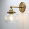 Industrial Ribbed Wall Light Kitchen Bedroom Wall Sconce Lights with 6.3” Gla...