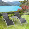 3pc Garden Furniture Table Set Sun Lounger Seats Zero Gravity Reclining