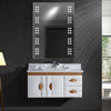 Bathroom Mirror with Shaver Socket Clock LED Illuminated Demister Wall Mounted