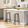 Bar Stools Set of 2 Industrial Bar Stools Metal Frame Barstools with Round Top