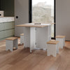 Mobile Drop Leaf Dining Table, Folding Desk with Wheels & 4 Chairs Natural