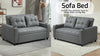 2 Seater Pull Out Sofa Bed with Pockets for Living Room Charcoal Grey