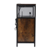 Drinks Cabinet Wine Bar w/ Glass & Bottle Storage | Black Rattan W/ RGB LED