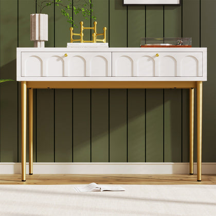 Modern Console Table 2 Drawers Wooden Hallway Living Room Storage Furniture