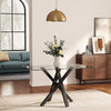 Clear Glass Dining Set Kitchen Table 2 4 6 Chairs Faux Leather Upholstered Seat