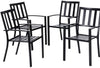 Patio Chairs Set of 4 Outdoor Dining Chairs Stackable Armchairs for Garden Yard