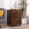 Mobile 3 Drawers Filing Cabinets Printer Stand Pedestal Lockable Bedside Table