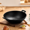 Cast Iron Frying Pan with Loop Handles Cooking Wok Deep Griddle Skillet Soup Pot