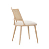 Modern Dining Chairs Set of 2 Kitchen Chairs with Rattan Backrest & Padded Seat