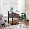 Tempered Glass Bedside End Table Nightstand Cabinet With Drawer Shelf Bedroom