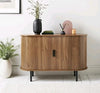Premium Dark Oak Finish Living Room Furniture Sliding Sideboard Cabinet Storage