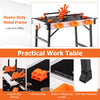 85x60CM Portable Work Table Garage Folding Workbench Woodworking Bench w/Clamps