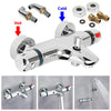 Chrome Bathroom Thermostatic Bath Shower Mixer Taps Deck Mounted Valve Bar Tap