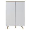 120cm Highboard Side Cabinet Cupboard Storage Wooden Side Cabinet w/Glass Door
