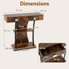 T-Shaped Foyer Table Console Table for Small Space-Coffee