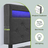 4ft6 Double Bed Frame with LED Upholstered Headboard 4 Underbed Storage Drawers