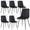 6X Dining Chairs Set Faux Suede Leather Padded Seat Metal Legs Kitchen Office