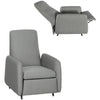 Push Back Recliner Armchair w/ Adjustable Leg Rest for Living Room Bedroom Grey