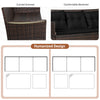 3 PCS Patio Conversation Set w/Tempered Glass Coffee Table-Black