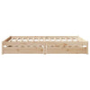 Bed Frame with Drawers 140x190 Solid Wood Pine U0G0