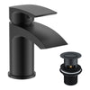 Matt Black Round Thermostatic Shower Kit Basin Tap Waterfall Bath Filler & Waste