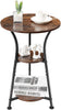 Round Side Table 3-Tier Coffee End Table Nightstand Small Shelf Rack Living Room