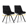 4xBlack 360° Swivel Dining Chairs Velvet Padded Seat Dining Room Kitchen