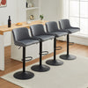 4Pcs Breakfast Bar Stool Velvet Padded Swivel Gas Lift Bar Chair With Metal Base